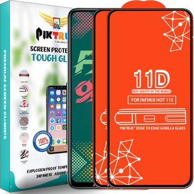 PikTrue Edge To Edge Tempered Glass for Infinix Hot 11S(Pack of 2)