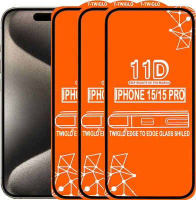 TWIGLO Edge To Edge Tempered Glass for IPHONE 15 PRO(Pack of 3)