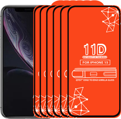 Qyist Edge To Edge Tempered Glass for Iphone 15(Pack of 6)