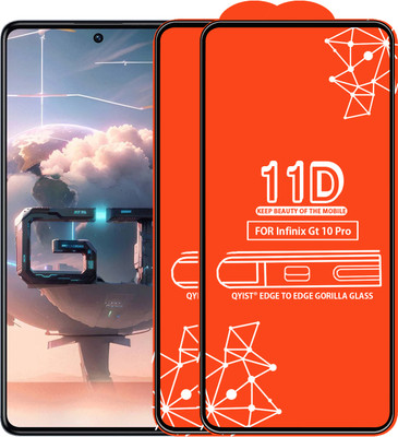 Qyist Edge To Edge Tempered Glass for Infinix Gt 10 Pro(Pack of 2)