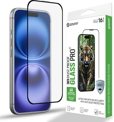 Gripp Edge To Edge Tempered Glass for Apple iPhone 16 Plus (6.7 inch)(Pack of 1)