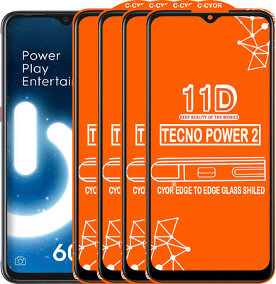 CYOR Edge To Edge Tempered Glass for TECNO POWER 2(Pack of 4)