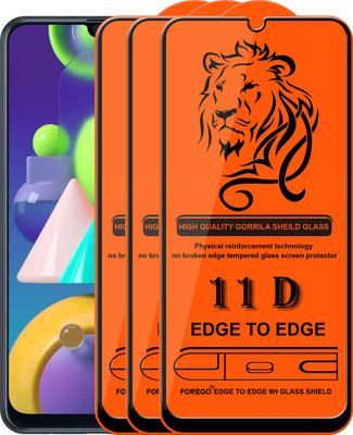 Forego Edge To Edge Tempered Glass for Samsung Galaxy M21(Pack of 3)