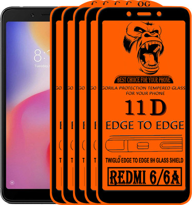 TWIGLO Edge To Edge Tempered Glass for Mi Redmi 6(Pack of 5)