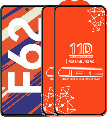 Qyist Edge To Edge Tempered Glass for Samsung Galaxy F62(Pack of 2)