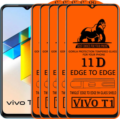 TWIGLO Edge To Edge Tempered Glass for VIVO T1(Pack of 5)