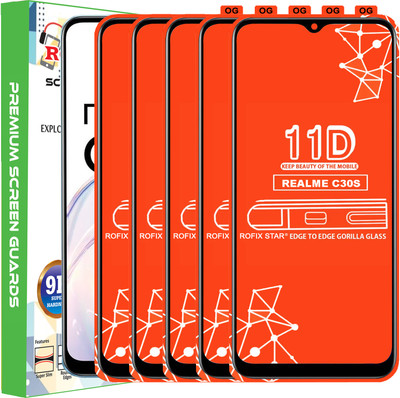 Rofix star Edge To Edge Tempered Glass for REALME C30S(Pack of 5)