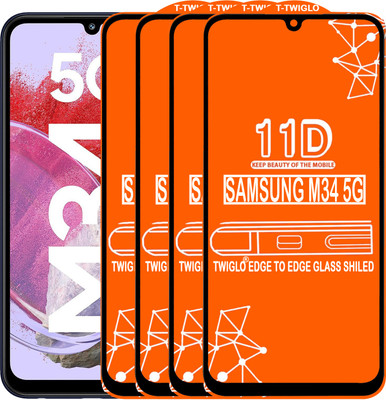 TWIGLO Edge To Edge Tempered Glass for SAMSUNG M34 5G(Pack of 4)