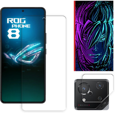 SOMTONE Edge To Edge Tempered Glass for Asus ROG Phone 8 5G Tempered Glass Screen Protector | Anti-Scratch | Edge to Edge Full Coverage | 9H Hardness (1 FRONT SCREEN GUARD + 1 CAMERA LENS PROTECTOR + 1 FREE BACK EMBOSSED SKIN002)(Pack of 1)