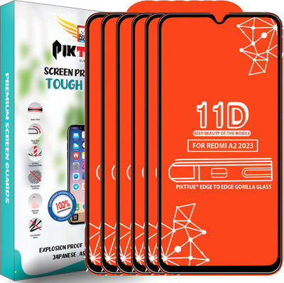 PikTrue Edge To Edge Tempered Glass for Redmi A2 2023(Pack of 6)