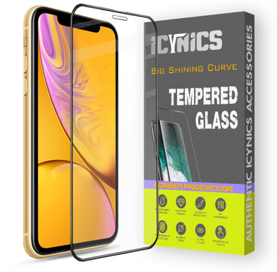 ICYNICS Edge To Edge Tempered Glass for Apple iPhone XR, Anti-Fingerprint, Waterproof, Oil-resistant, Bubble-Free, Anti-Static with Full Screen Coverage & Easy Installation(Pack of 1)