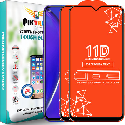 PikTrue Edge To Edge Tempered Glass for Realme XT(Pack of 2)