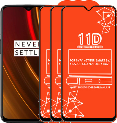 Qyist Edge To Edge Tempered Glass for FOR ONEPLUS 7, OnePlus 6T, INFINIX SMART 3 PLUS, OPPO K1, Realme XT, REALME X2(Pack of 3)