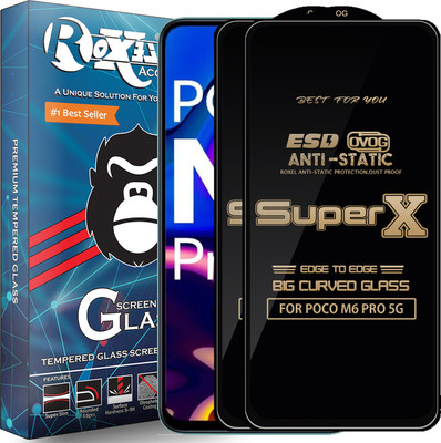 Roxel Edge To Edge Tempered Glass for POCO M6 PRO 5G(Pack of 2)