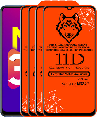 DeepzHub Edge To Edge Tempered Glass for Samsung M32 4G(Pack of 4)