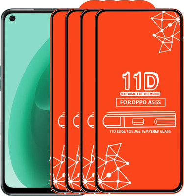 Qyist Edge To Edge Tempered Glass for Oppo A55S(Pack of 4)