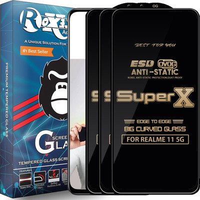 Roxel Edge To Edge Tempered Glass for REALME 11 5G(Pack of 3)