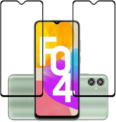 HIE POWER Edge To Edge Tempered Glass for Samsung Galaxy F04-9H Grade-Anti Explosion-Tempered Glass/Full Screen Coverage-Edge to Edge/9H Hardness/With Easy Installation Kit(Pack of 2)