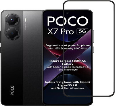 AKSHUD Edge To Edge Tempered Glass for Poco X7 pro 5G, Poco X7 pro(Pack of 1)