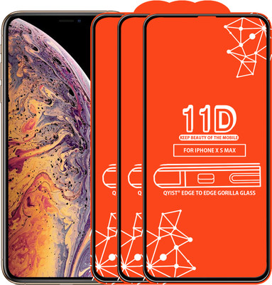 Qyist Edge To Edge Tempered Glass for Apple iPhone XS Max(Pack of 3)