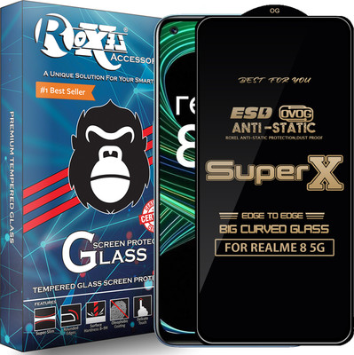 Roxel Edge To Edge Tempered Glass for REALME 8 5G(Pack of 1)