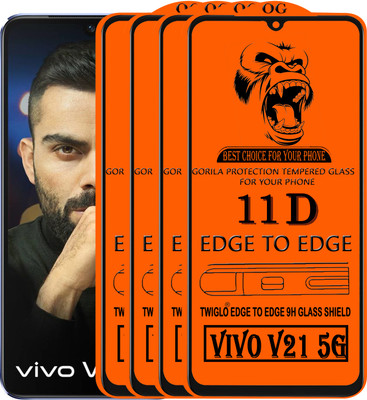 TWIGLO Edge To Edge Tempered Glass for VIVO V21 5G(Pack of 4)