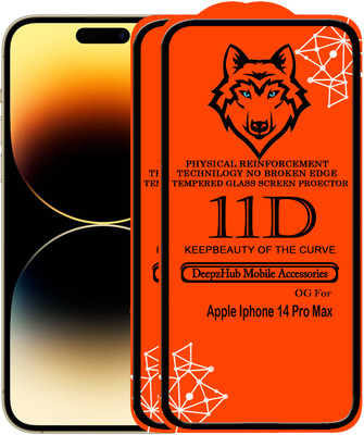 DeepzHub Edge To Edge Tempered Glass for iPhone 14 Pro Max(Pack of 2)