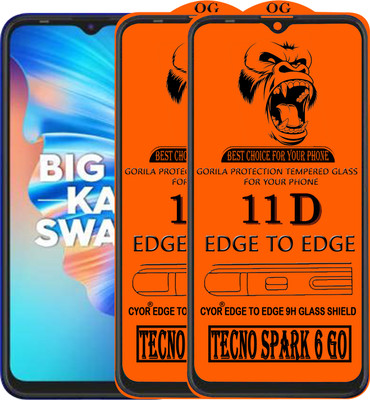 CYOR Edge To Edge Tempered Glass for TECNO SPARK 6 GO(Pack of 2)