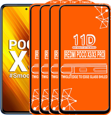 TWIGLO Edge To Edge Tempered Glass for REDMI POCO X3 PRO(Pack of 4)
