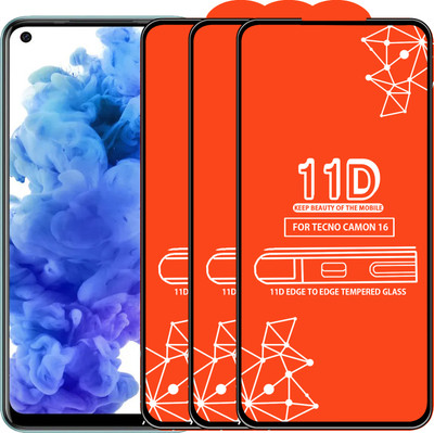 Qyist Edge To Edge Tempered Glass for Tecno Camon 16(Pack of 3)