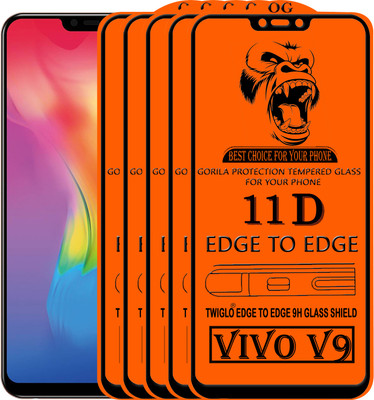 TWIGLO Edge To Edge Tempered Glass for Vivo V9(Pack of 5)