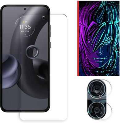 ARBAN Edge To Edge Tempered Glass for Motorola Edge 30 Neo 5G Tempered Glass Screen Protector | Anti-Scratch | Edge to Edge Full Coverage | 9H Hardness (1 FRONT SCREEN GUARD + 1 CAMERA LENS PROTECTOR + 1 FREE BACK EMBOSSED SKIN002)(Pack of 1)