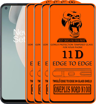 TWIGLO Edge To Edge Tempered Glass for ONEPLUS NORD N100(Pack of 4)