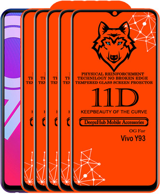 DeepzHub Edge To Edge Tempered Glass for Vivo Y93(Pack of 5)