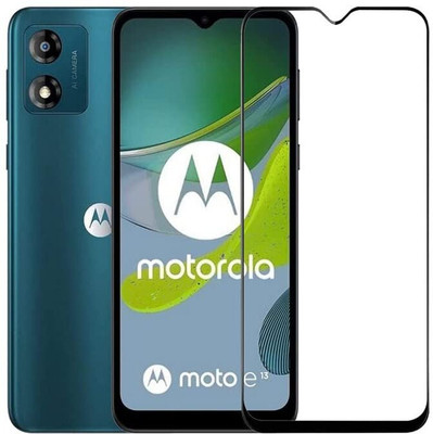 COVERLINE Edge To Edge Tempered Glass for Motorola Moto E13 Full Coverage Screen Protector Tempered Glass(Pack of 1)