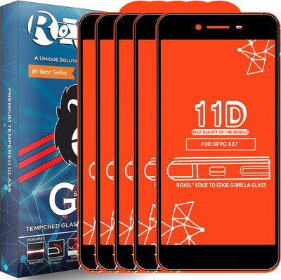 Roxel Edge To Edge Tempered Glass for Oppo A37(Pack of 5)