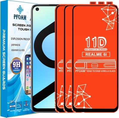 PFOAM Edge To Edge Tempered Glass for REALME 6I(Pack of 3)