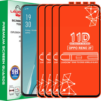 Laxdom Edge To Edge Tempered Glass for Oppo Reno2 F(Pack of 4)