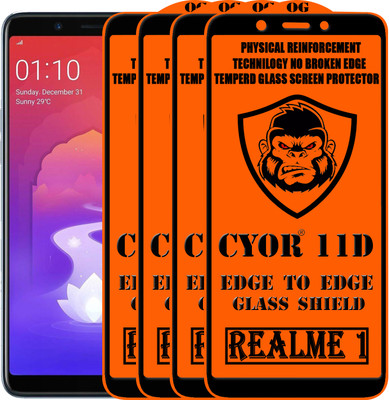 CYOR Edge To Edge Tempered Glass for OPPO Realme 1(Pack of 4)