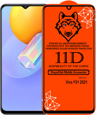DeepzHub Edge To Edge Tempered Glass for vivo Y31 2021(Pack of 1)