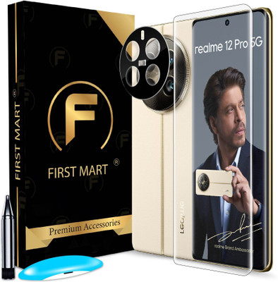 FIRST MART Edge To Edge Tempered Glass for Realme 12 Pro 5G, Realme 12 Pro, Realme 12Pro, Realme 12 Pro Plus 5G, Realme 12 Pro Plus, Realme 12 Pro +, Realme 12 Pro + 5G, ( 1 UV Glue Tempered Glass and 1 Black Camera Lens )(Pack of 2)