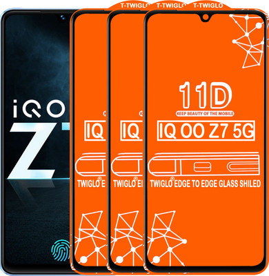 TWIGLO Edge To Edge Tempered Glass for IQOO Z7 5G(Pack of 3)