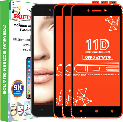 Rofix star Edge To Edge Tempered Glass for Oppo A37(Pack of 3)
