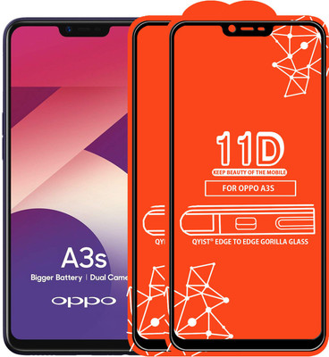 Qyist Edge To Edge Tempered Glass for Oppo A3s(Pack of 2)