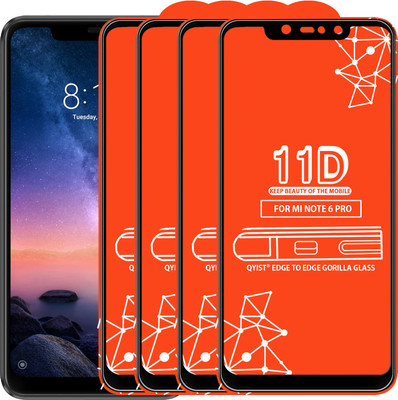 Qyist Edge To Edge Tempered Glass for Mi Redmi Note 6 Pro(Pack of 4)