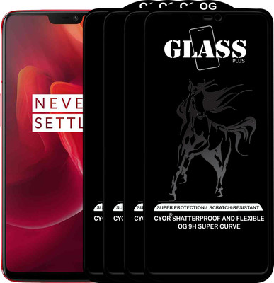 CYOR Edge To Edge Tempered Glass for OnePlus 6(Pack of 4)