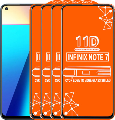 CYOR Edge To Edge Tempered Glass for INFINIX NOTE 7(Pack of 4)
