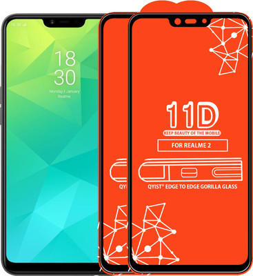 Qyist Edge To Edge Tempered Glass for Realme 2(Pack of 2)