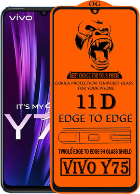 TWIGLO Edge To Edge Tempered Glass for VIVO Y75 4G(Pack of 1)