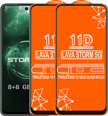 TWIGLO Edge To Edge Tempered Glass for LAVA STORM 5G(Pack of 2)